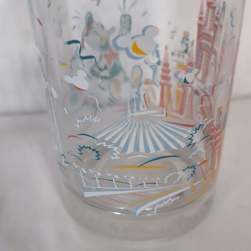 Disney 25 Year Anniversary Donald Duck Glass Cup Vintage